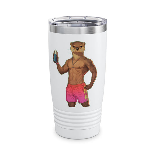 Otter James Mascot Ringneck Tumbler, 20oz | Fun Travel Mug | Unique Gift for Otter Lovers, Beach Days, Summer Parties, Outdoors