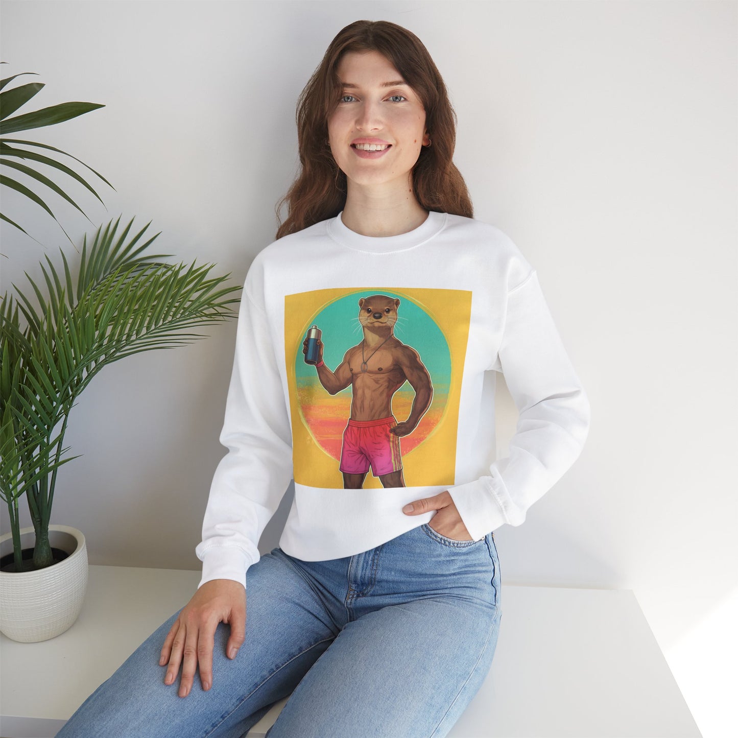 Otter James Fun Fitness Sweatshirt | Unisex Heavy Blend Crewneck