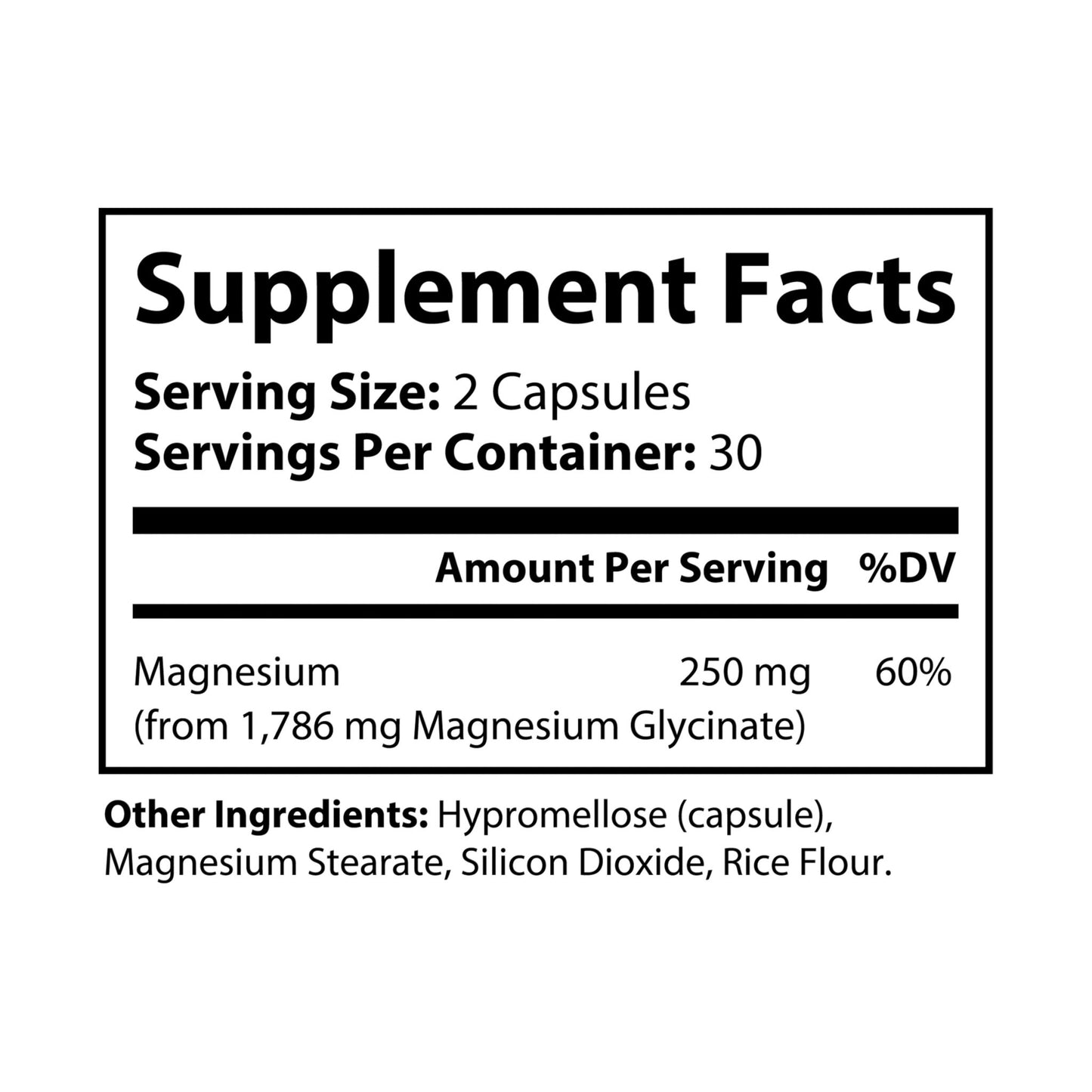 Zen Master Magnesium Glycinate Supplement (60 Capsules)