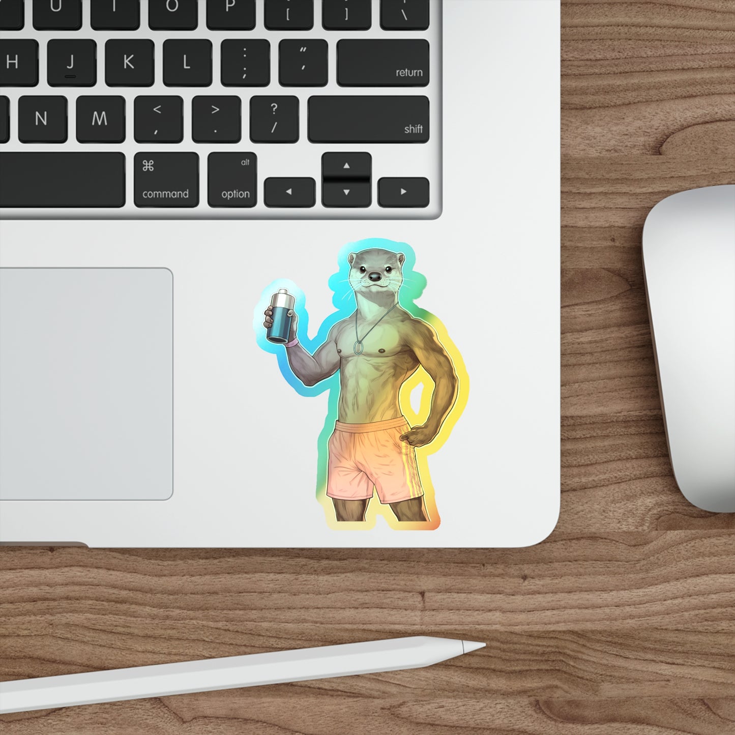 Otter James Holographic Die-Cut Stickers - Fun Designs, Perfect for Skateboards, Water Bottles, Laptops, & More