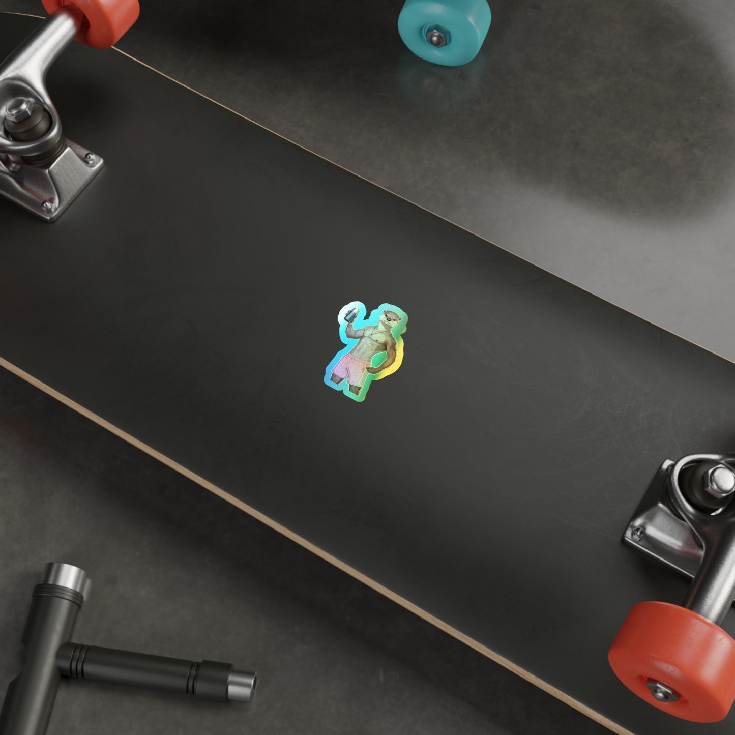 Otter James Holographic Die-Cut Stickers - Fun Designs, Perfect for Skateboards, Water Bottles, Laptops, & More