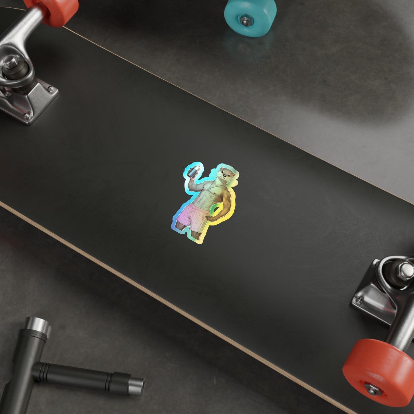 Otter James Holographic Die-Cut Stickers - Fun Designs, Perfect for Skateboards, Water Bottles, Laptops, & More