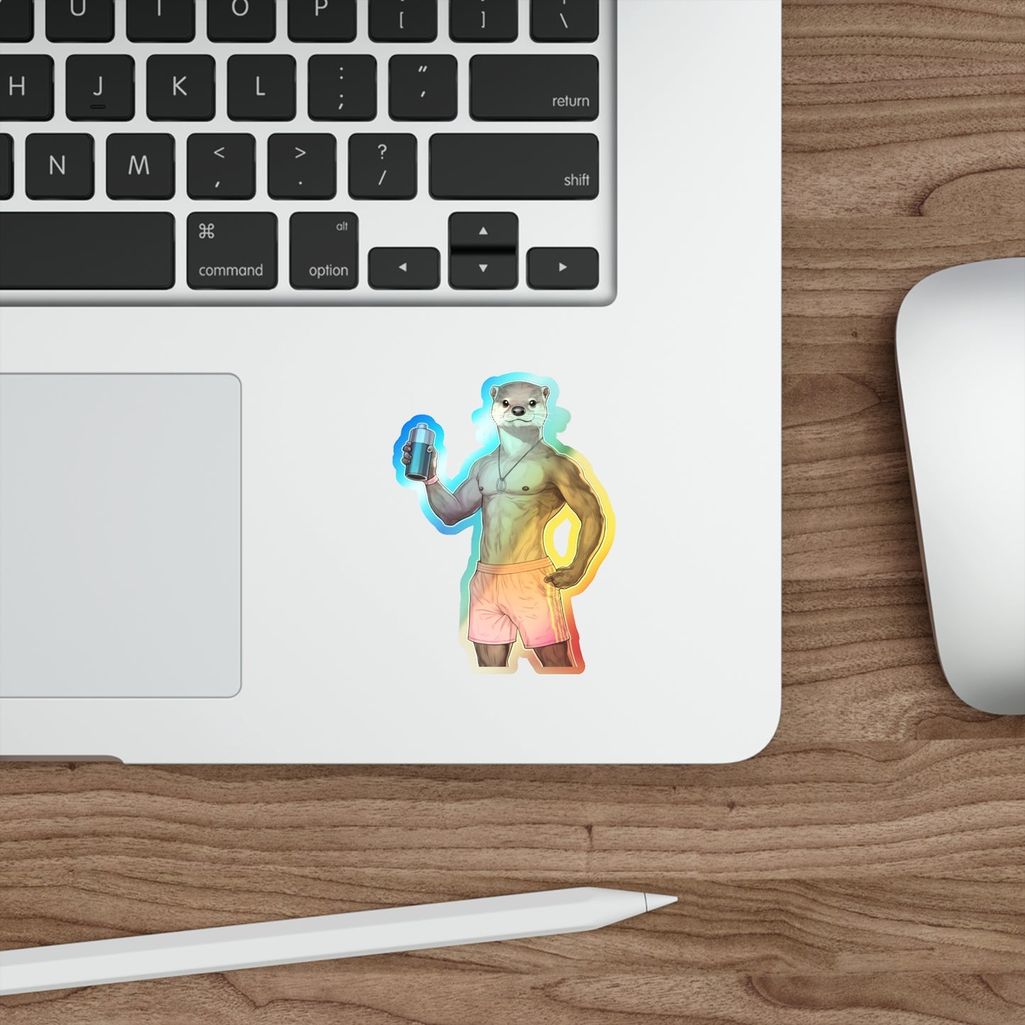 Otter James Holographic Die-Cut Stickers - Fun Designs, Perfect for Skateboards, Water Bottles, Laptops, & More