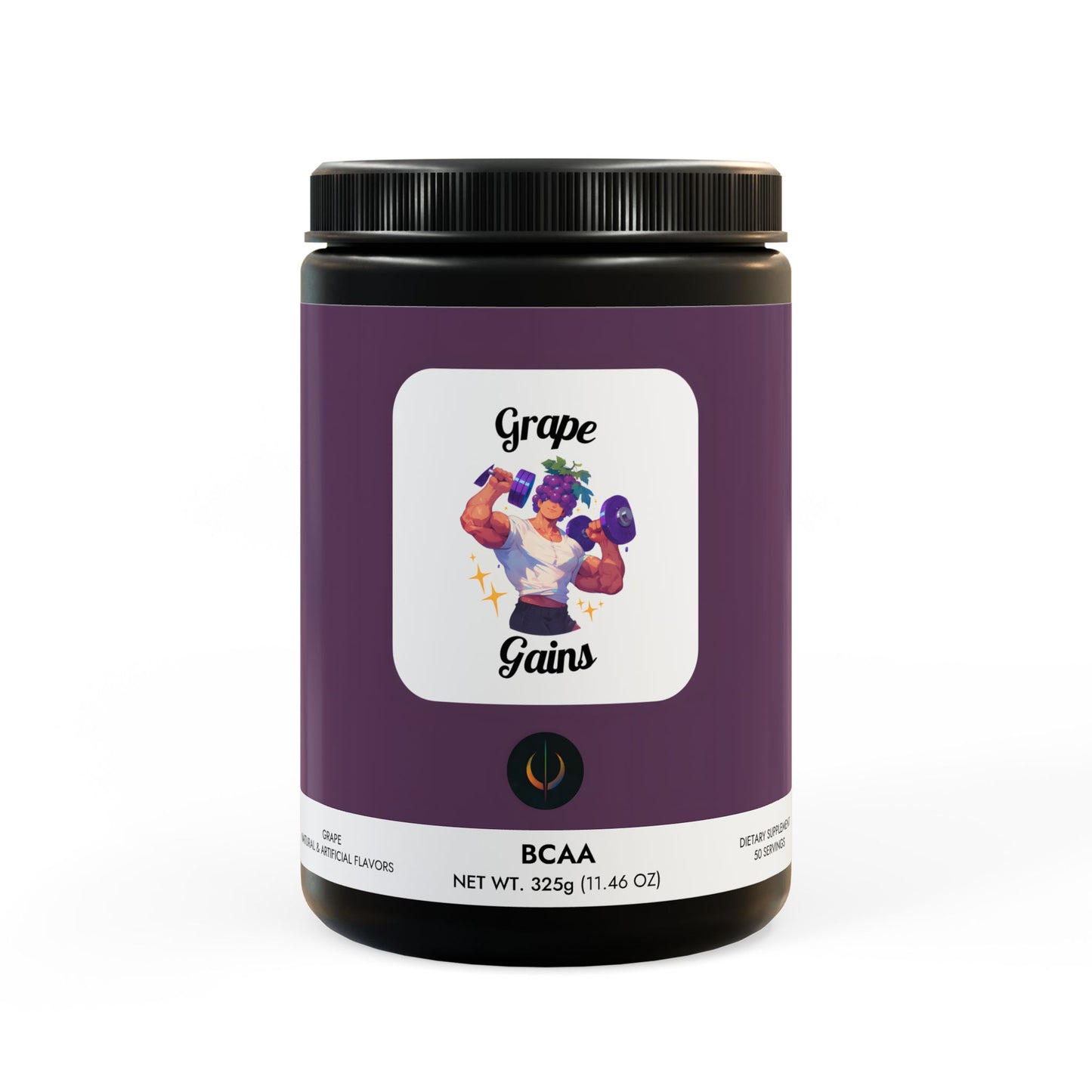 Grape Gains BCAA Supplement Powder, Grape (325g, 11.46oz, 50 servings)