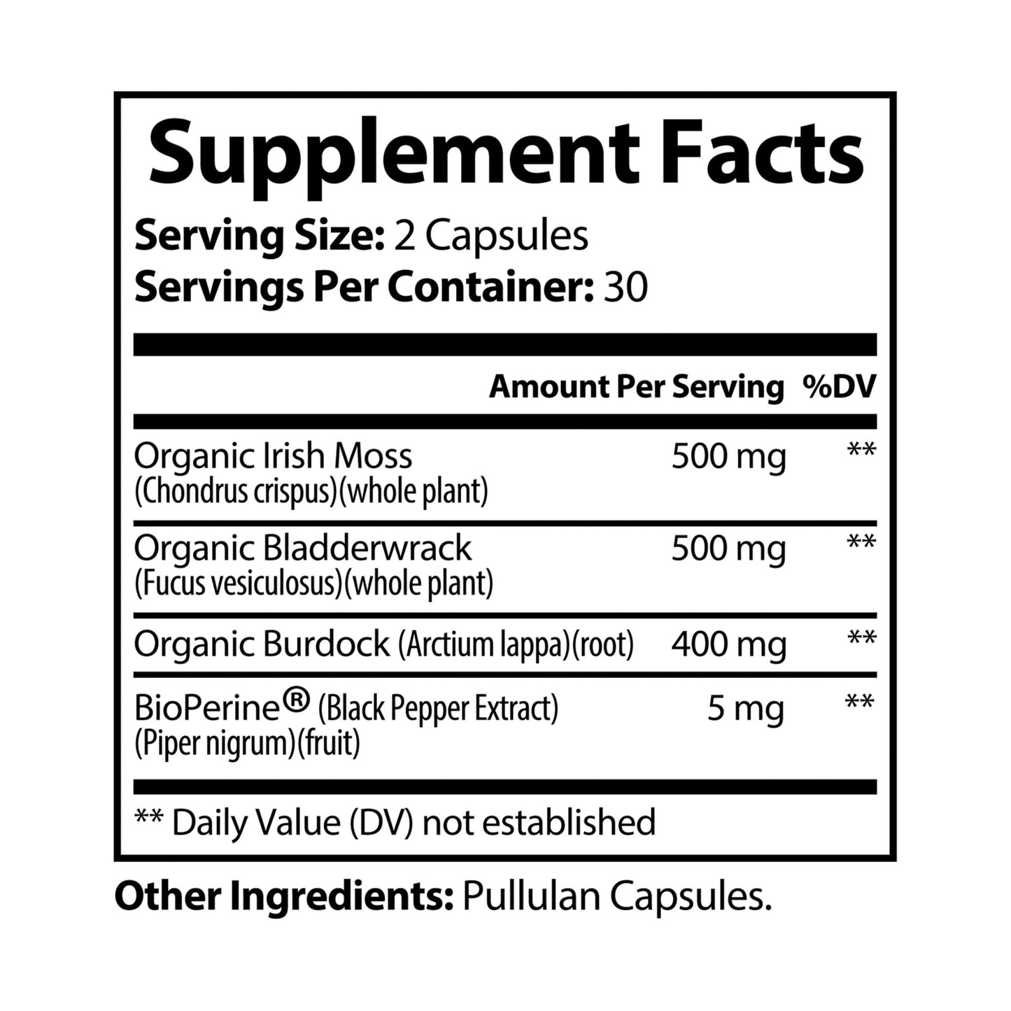 Ocean's Secret Sea Moss Supplement (60 Capsules)